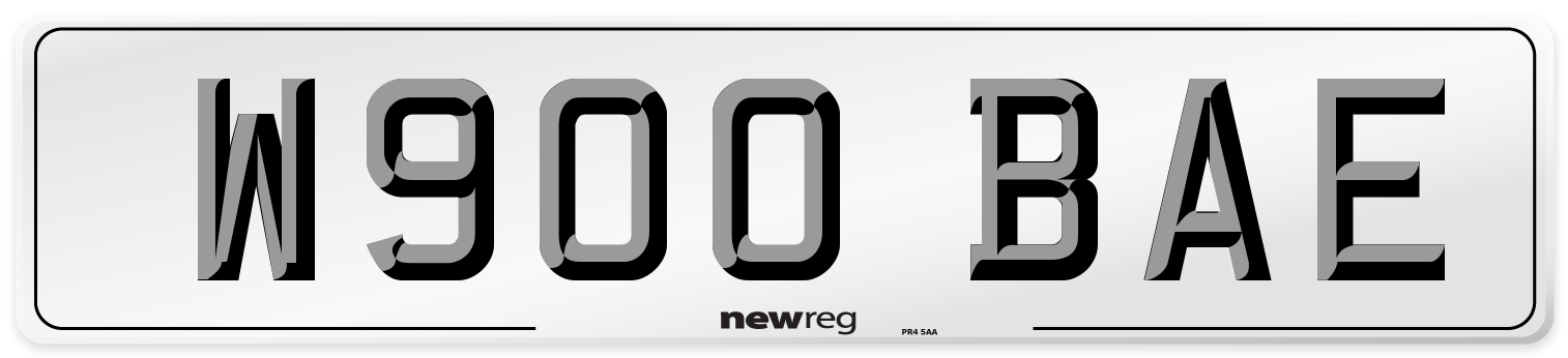 W900 BAE Number Plate from New Reg